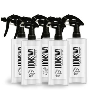 Pack de 5 pulverizadores transparentes Lions Way de 500 ml con pistola Canyon negra